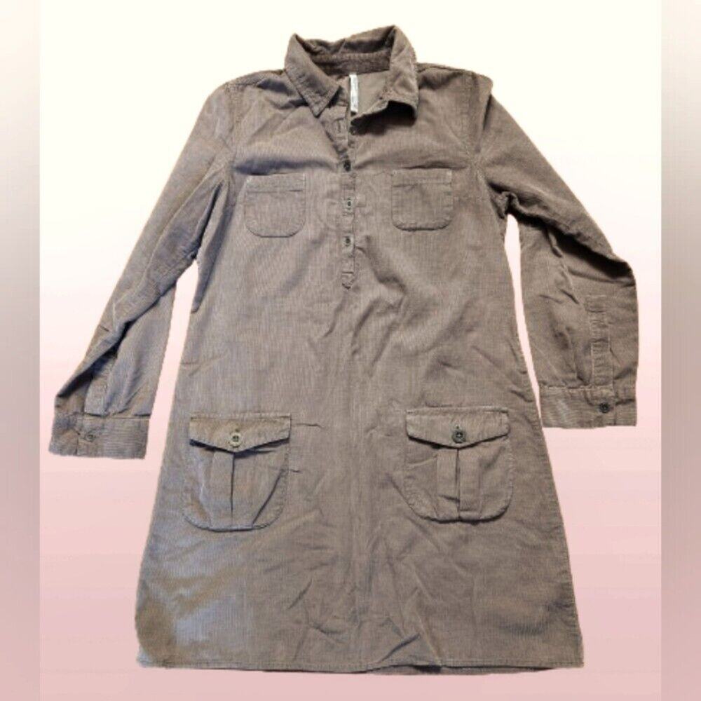 Brown Corduroy Old Navy Shirt Dress Women Size Small